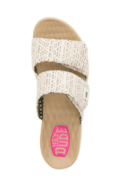 HEYDUDE Delray Slide Surf Baja Sandals for Women in Tan/Multi