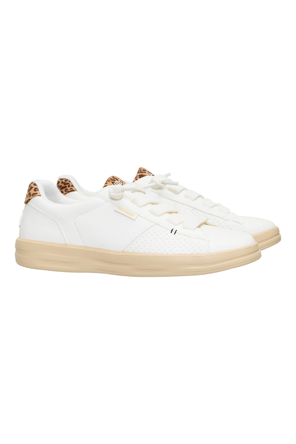 スニーカー FORMEL CAMELE Rubia Sneakers Silver 6cm HEYDUDE Women's Karina Duo Sneakers in Egret/Leopard | 44234