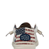 Hey Dude Shoes Men’s Wally Patriotic Shoes in Off White Patriotic