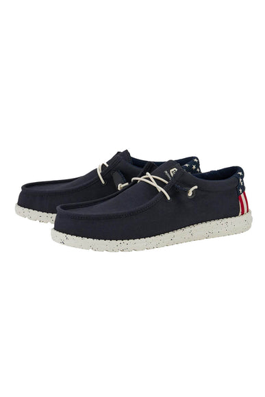 HEYDUDE Men’s Wally Americana Shoes in Navy