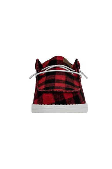HEYDUDE Men’s Wally Buffalo Plaid Shoes in Red