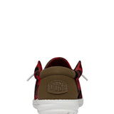HEYDUDE Men’s Wally Buffalo Plaid Shoes in Red