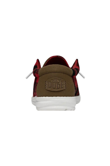 HEYDUDE Men’s Wally Buffalo Plaid Shoes in Red