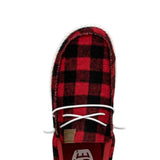 HEYDUDE Men’s Wally Buffalo Plaid Shoes in Red