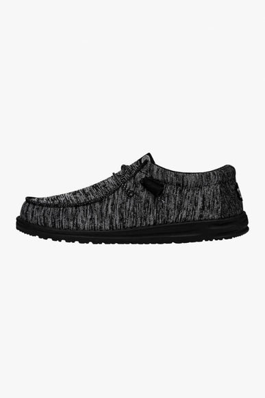 Hey Dude Shoes Men’s Wally Sport Knit Shoes in Black/Black