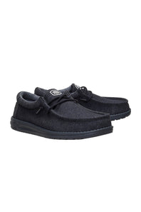 HEYDUDE Men’s Wally Stretch Jersey Shoes in Black