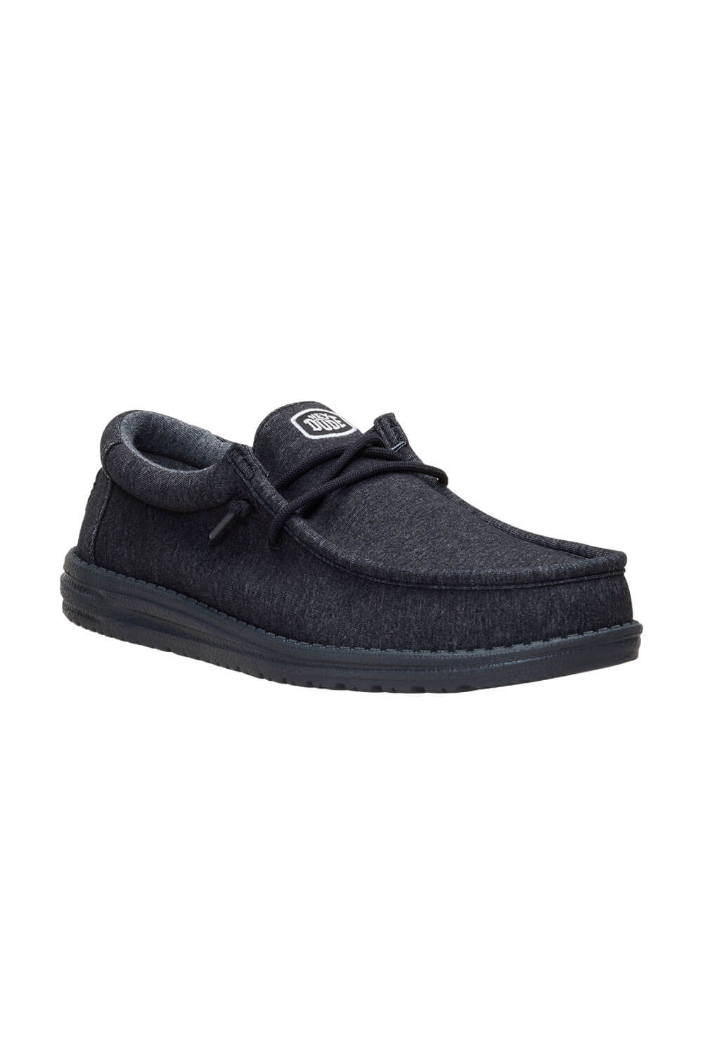 HEYDUDE Men’s Wally Stretch Jersey Shoes in Black