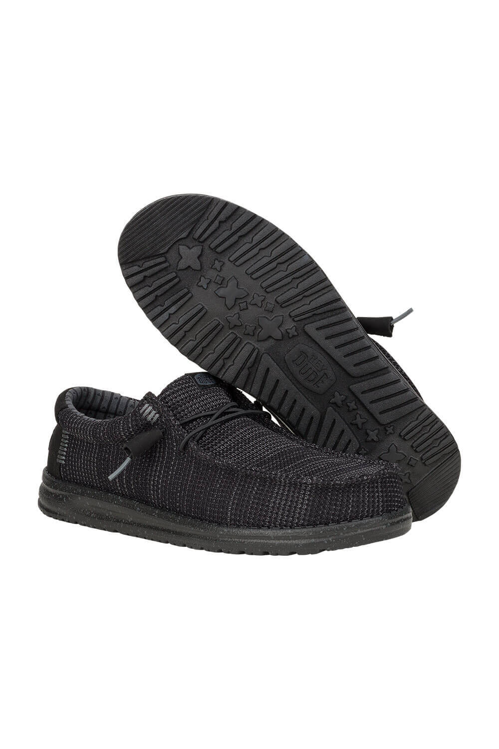 HEYDUDE Men’s Wally Stretch Sox Shoes in Black