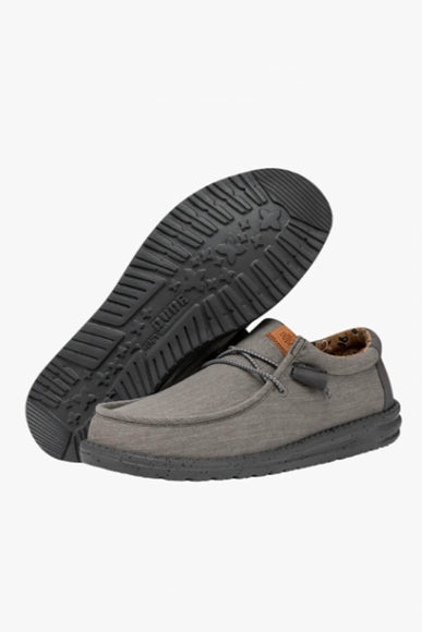 Hey Dude Shoes Men’s Wally Washed Canvas Shoes in Charcoal
