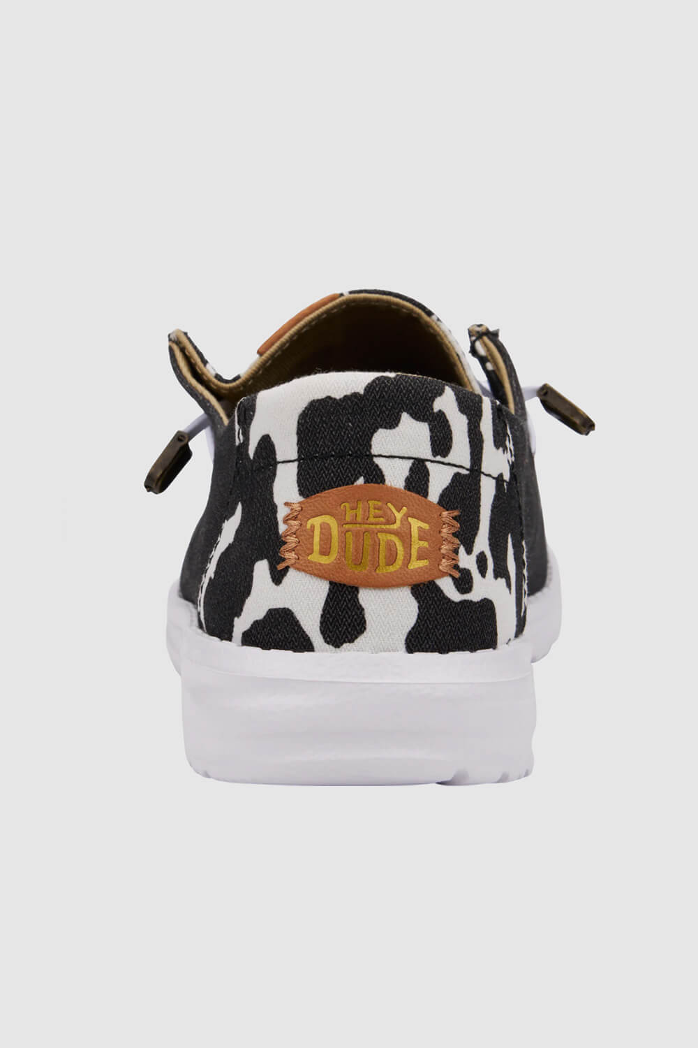 HEYDUDE Women s Wendy Cow Print Shoes in Black White 41037 0HO Glik s