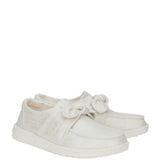 HEYDUDE Women’s Wendy Bow Shimmer Shoes in Silver