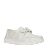 HEYDUDE Women’s Wendy Bow Shimmer Shoes in Silver