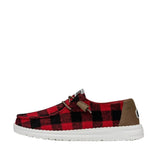HEYDUDE Women’s Wendy Buffalo Plaid Shoes in Red/Black