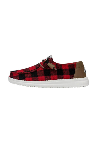 HEYDUDE Women’s Wendy Buffalo Plaid Shoes in Red/Black
