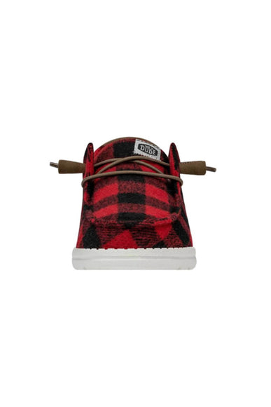 HEYDUDE Women’s Wendy Buffalo Plaid Shoes in Red/Black