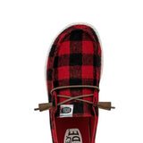 HEYDUDE Women’s Wendy Buffalo Plaid Shoes in Red/Black
