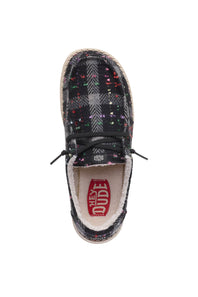 HEYDUDE Women’s Wendy Confetti Plaid Cozy Shoes in Black Multi