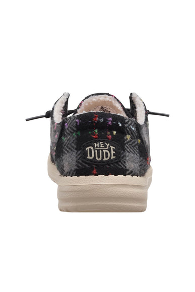 HEYDUDE Women’s Wendy Confetti Plaid Cozy Shoes in Black Multi