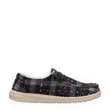 HEYDUDE Women’s Wendy Confetti Plaid Cozy Shoes in Black Multi