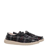 HEYDUDE Women’s Wendy Confetti Plaid Cozy Shoes in Black Multi
