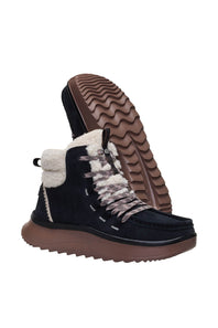HEYDUDE Women’s Wendy Peak Apres Suede Cozy Stitch in Black
