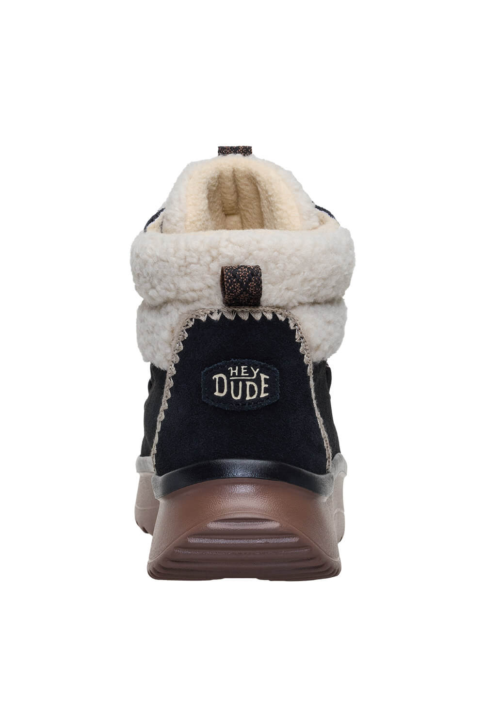 HEYDUDE Women’s Wendy Peak Apres Suede Cozy Stitch in Black