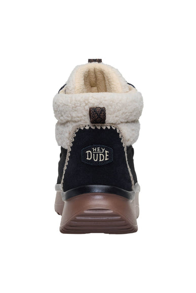HEYDUDE Women’s Wendy Peak Apres Suede Cozy Stitch in Black