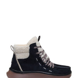 HEYDUDE Women’s Wendy Peak Apres Suede Cozy Stitch in Black