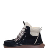 HEYDUDE Women’s Wendy Peak Apres Suede Cozy Stitch in Black