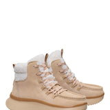 HEYDUDE Women’s Wendy Peak Apres Suede Cozy Stitch in Tan
