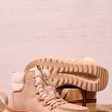 HEYDUDE Women’s Wendy Peak Apres Suede Cozy Stitch in Tan