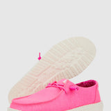HEYDUDE Women’s Wendy Canvas Shoes in Neon Pink