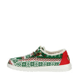 HEYDUDE Women’s Wendy Ugly Sweater Faux Shear Shoes in Green
