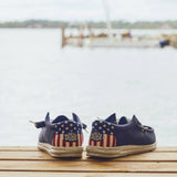 HEYDUDE Men’s Wally Americana Shoes in Navy