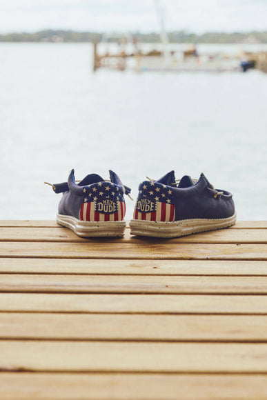 HEYDUDE Men’s Wally Americana Shoes in Navy