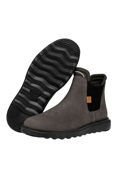 HEYDUDE Men’s Branson Craft Leather Chelsea Boots in Grey