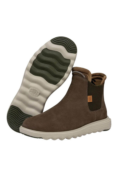 HEYDUDE Men’s Branson Craft Leather Chelsea Booties in Green