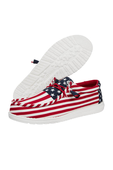HEYDUDE Men’s Wally Americana Shoes in American Flag
