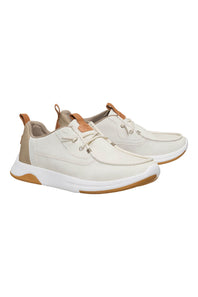 HEYDUDE Men’s Wally Drift Classic Shoes in Silver Birch/White