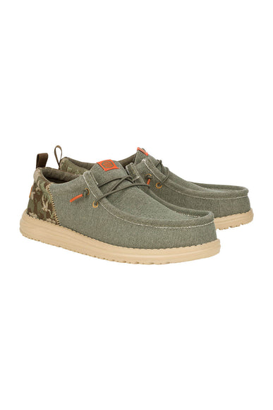 HEYDUDE Men’s Wally Funk Hunt Camo Shoes in Olive 