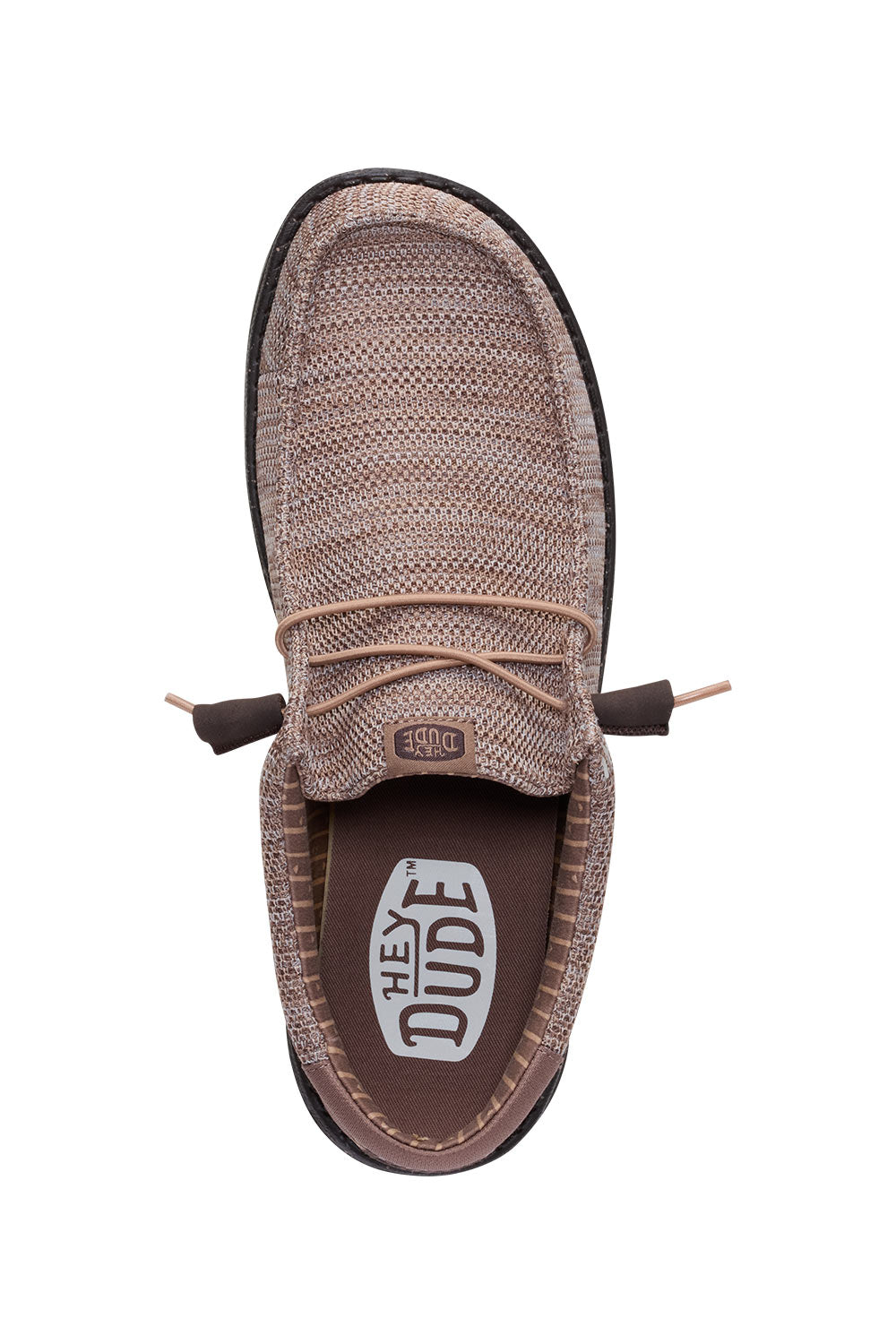 HEYDUDE Men’s Wally Stretch Sox Shoes in Deep Taupe/Mole Brown