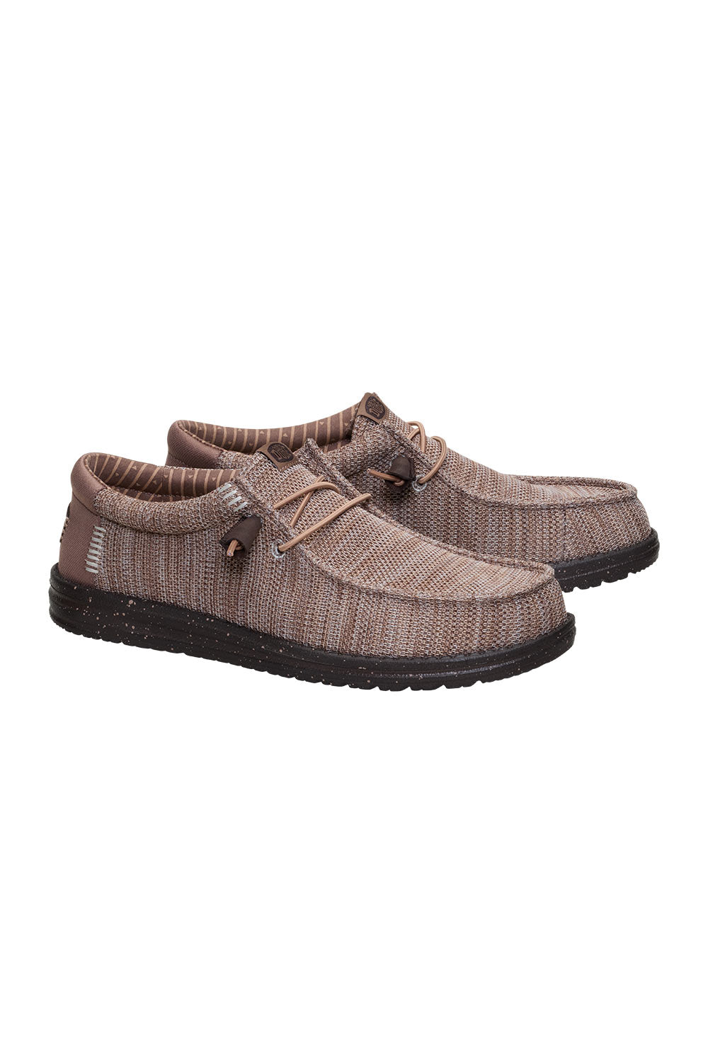 HEYDUDE Men’s Wally Stretch Sox Shoes in Deep Taupe/Mole Brown