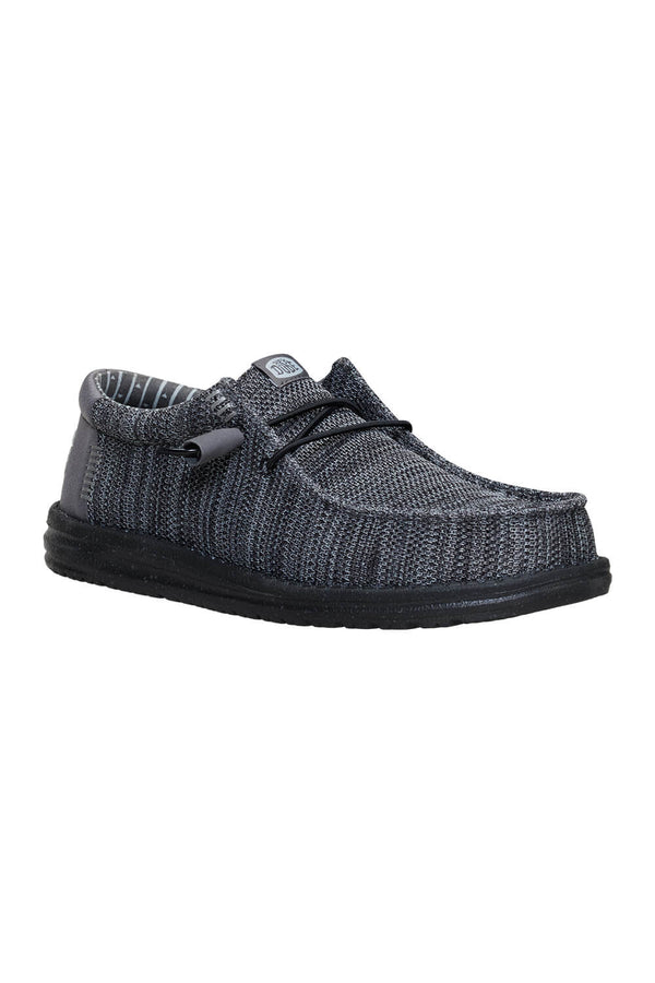 HEYDUDE Men’s Wally Stretch Sox Shoes in Granite Grey/Black | 41898-1U ...
