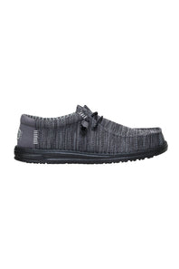 HEYDUDE Men’s Wally Stretch Sox Shoes in Granite Grey/Black