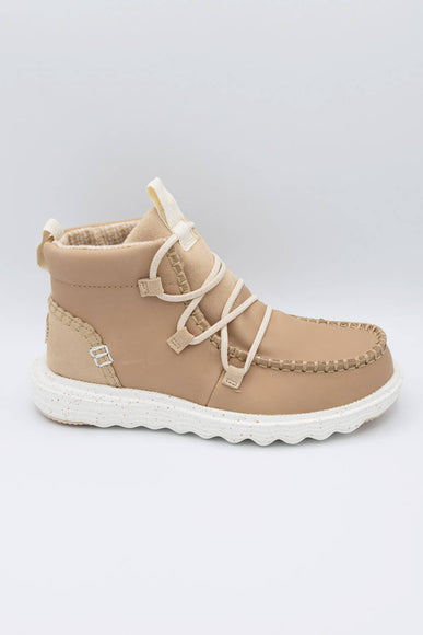 HEYDUDE Women’s Reyes Leather Booties in Taupe