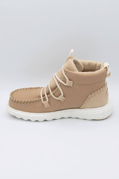 HEYDUDE Women’s Reyes Leather Booties in Taupe