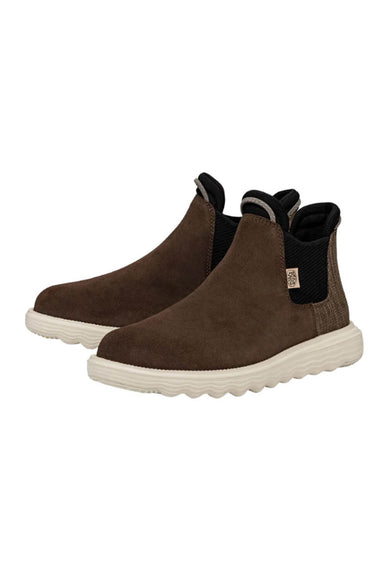 HEYDUDE Women’s Branson Suede Chelsea Booties in Coffee Brown