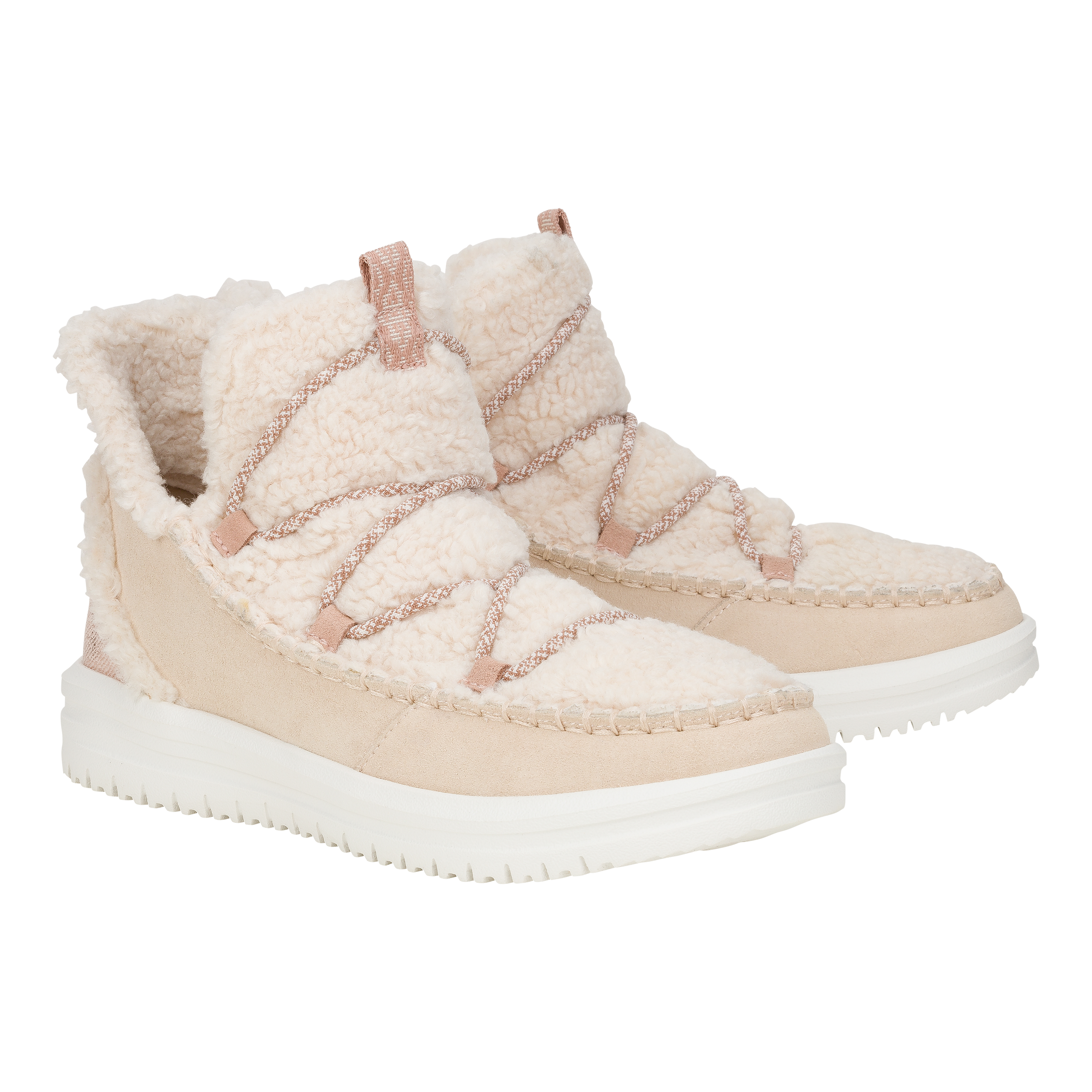 HEYDUDE Women's Camden Suede Cozy Booties in Tan | 42031-265