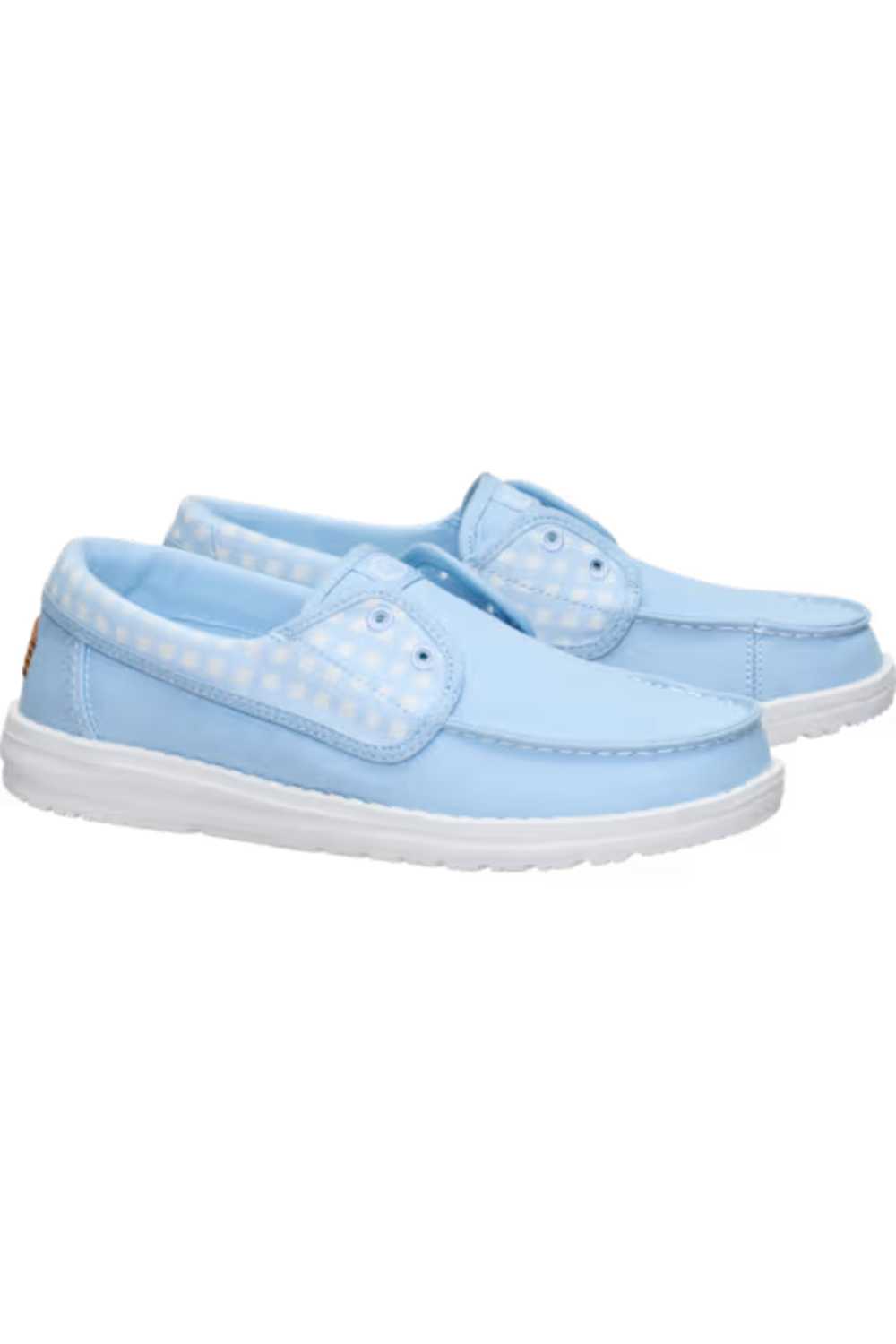HEYDUDE Women’s Wendy Cru Gingham Shoes in Skyway/Blue Multi