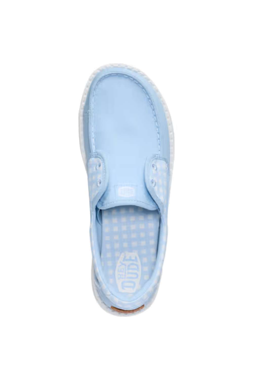 HEYDUDE Women’s Wendy Cru Gingham Shoes in Skyway/Blue Multi